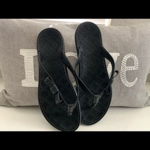 Louis Vuitton black flip flops
